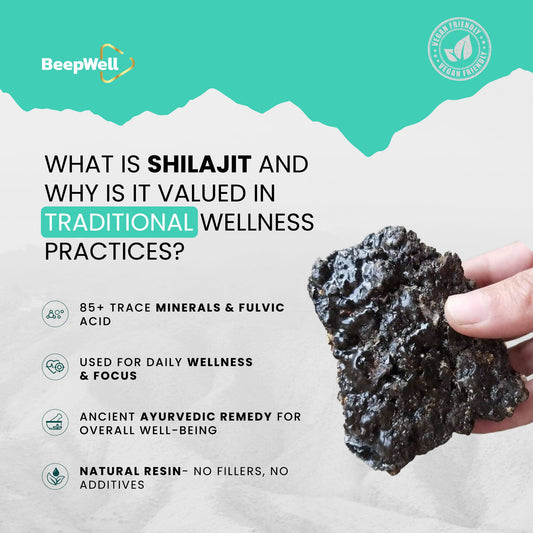 BeepWell Himalayan Shilajit Resin – Mineral-Rich Resin with Fulvic Acid – 1.40 oz – Approx. 80 Servings