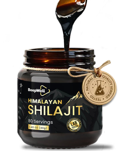 BeepWell Himalayan Shilajit Resin – Mineral-Rich Resin with Fulvic Acid – 1.40 oz – Approx. 80 Servings